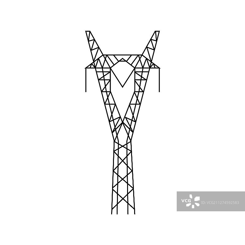 高压电塔电力线标志图片素材