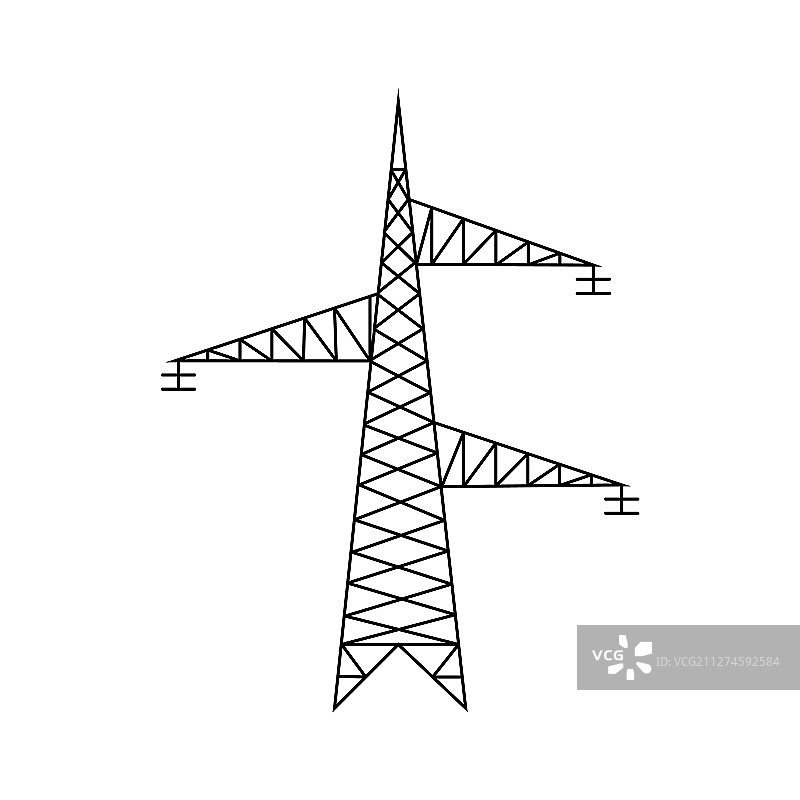 电压电塔电力线标志图片素材