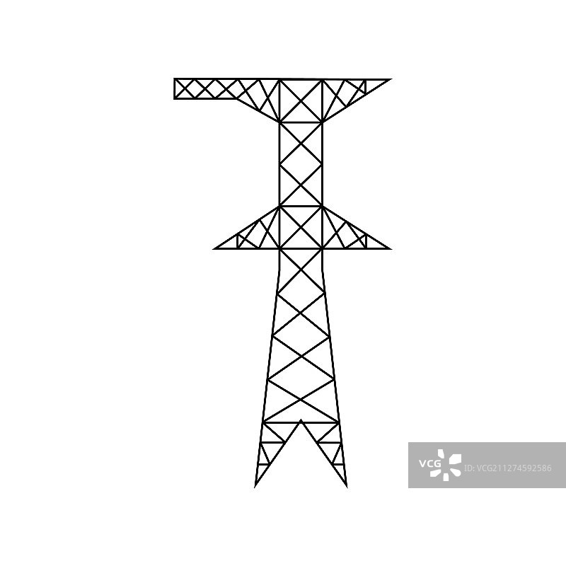高压电塔电力线标志图片素材