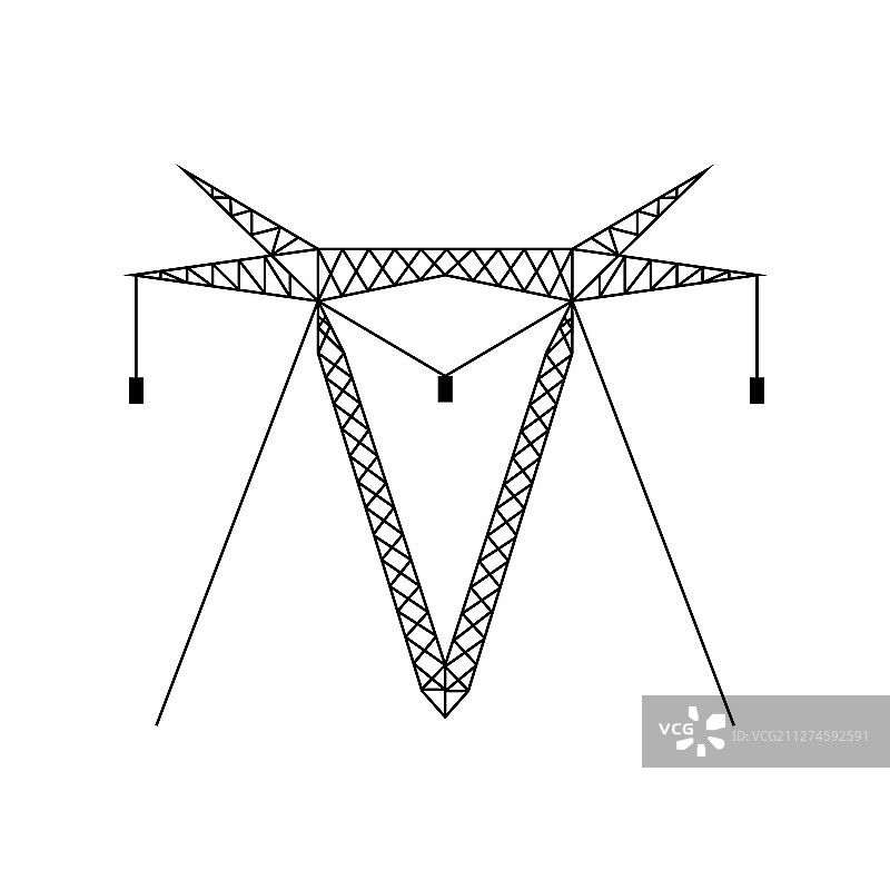 高压电塔电力线图标图片素材