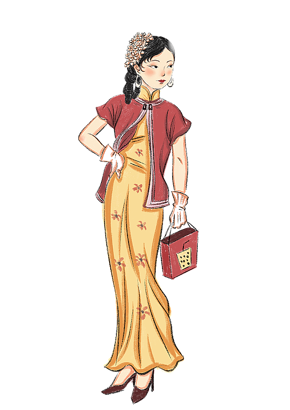 旗袍女子-2图片素材