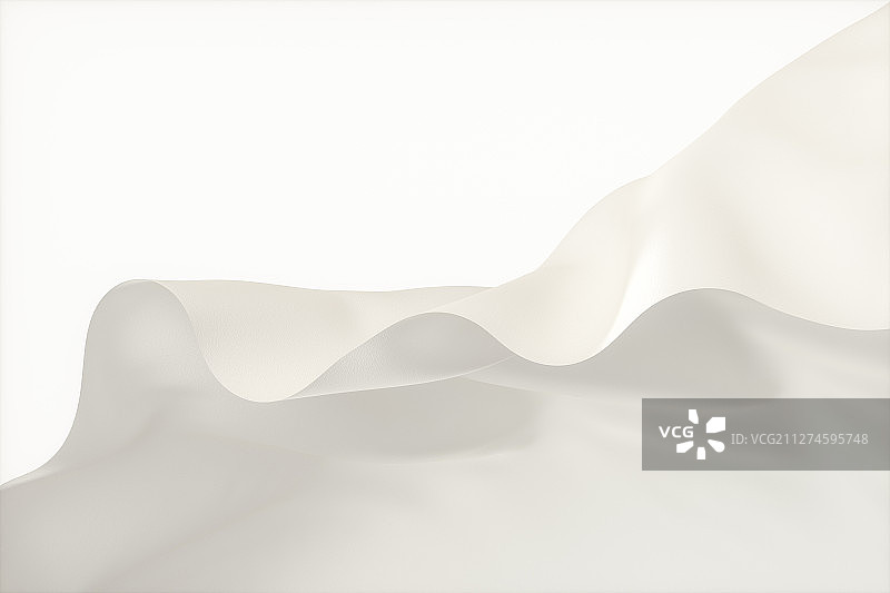 白色舞动的布料纹理背景 三维渲染图片素材