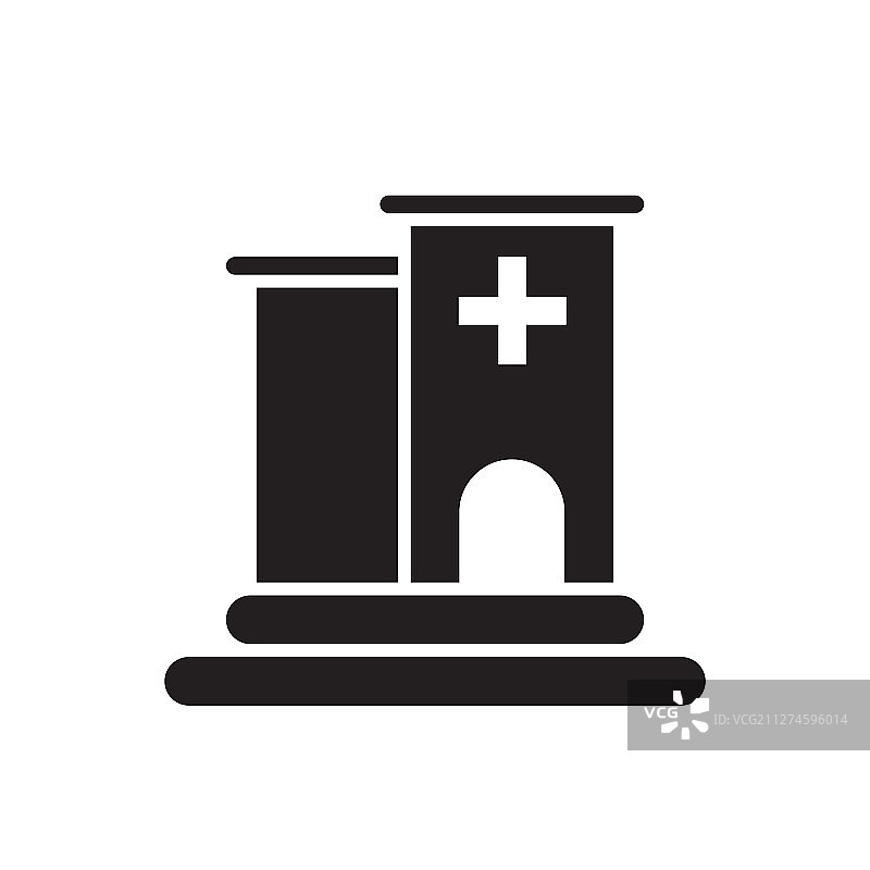 扁平线条医院建筑图标logo元素图片素材