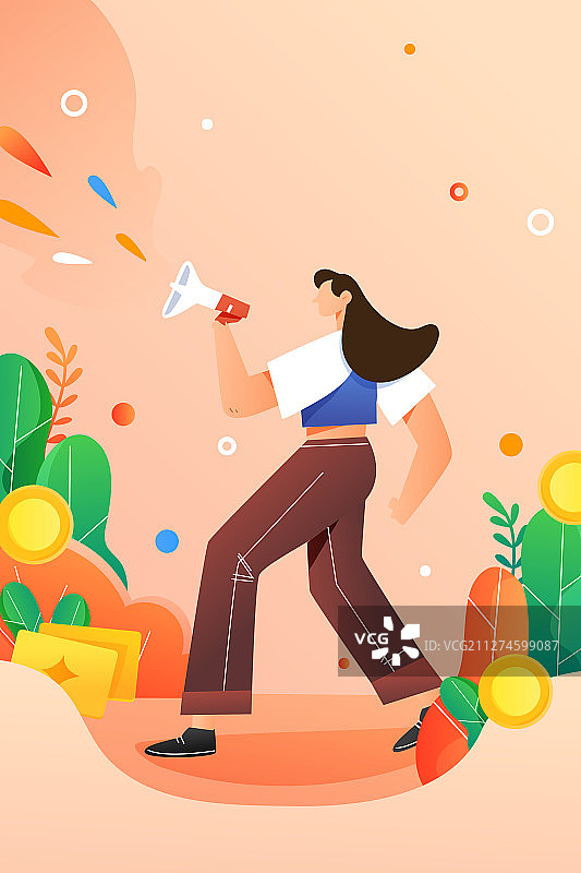 互联网金融理财邀请好友促销电商活动编辑矢量插画图片素材