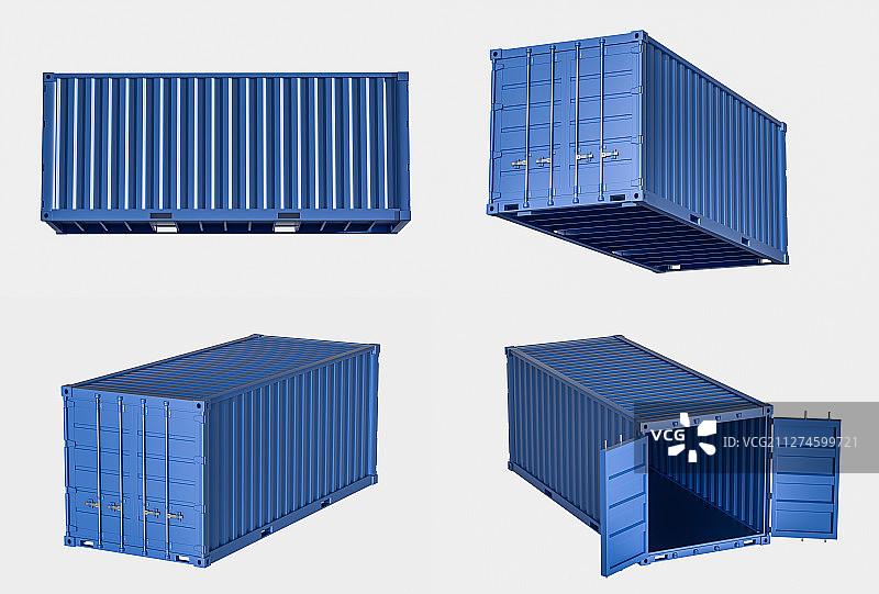 仓储与运输 工业感集装箱 三维渲染图片素材