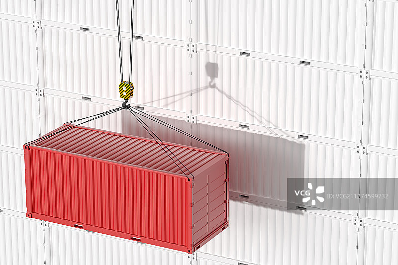 仓储与运输 工业感集装箱 三维渲染图片素材