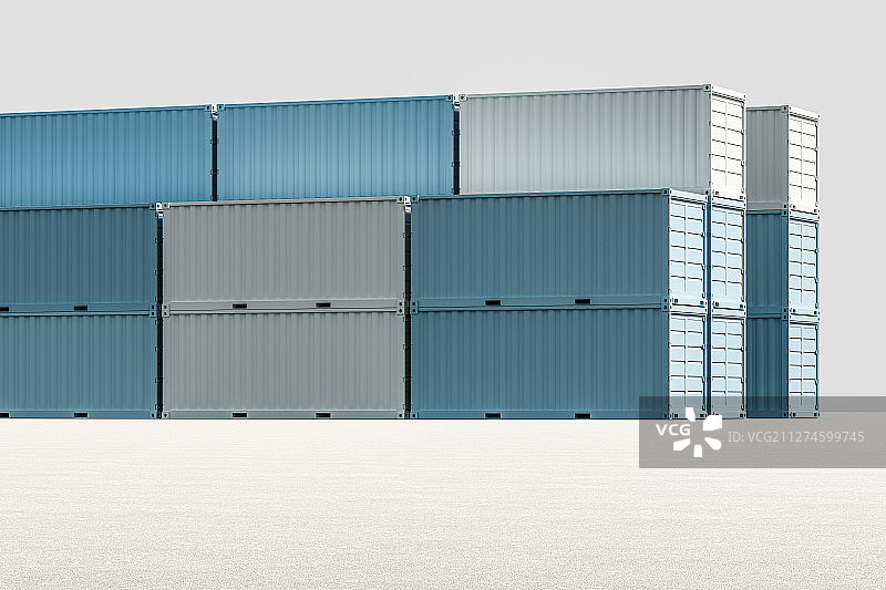 仓储与运输 工业感集装箱 三维渲染图片素材