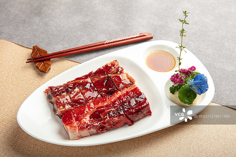 秘制叉烧排骨拼盘图片素材