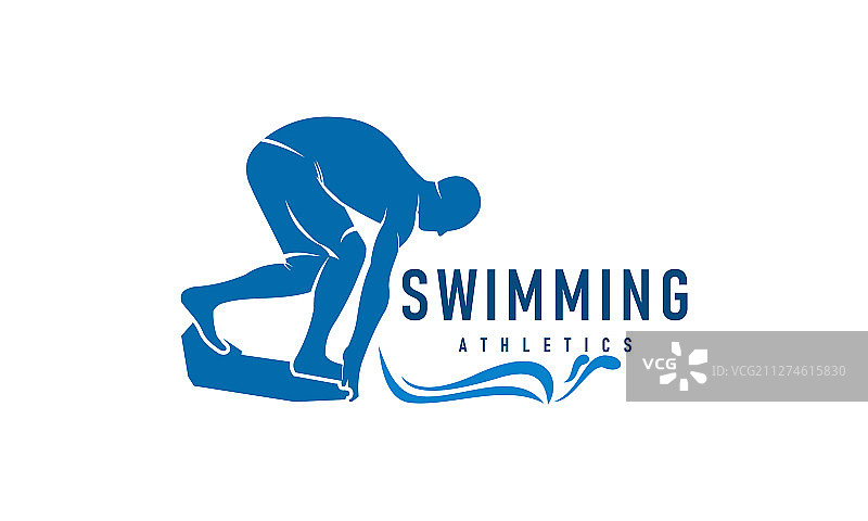 男子游泳比赛游泳池logo图片素材