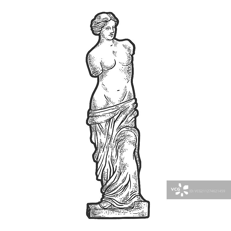 维纳斯雕像素描图片素材