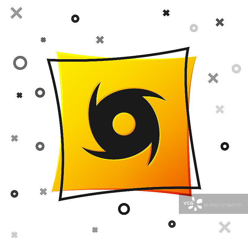 黑色龙卷风图标，白色背景图片素材