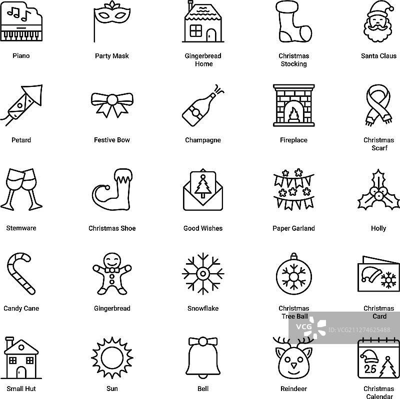 圣诞节线条图片素材