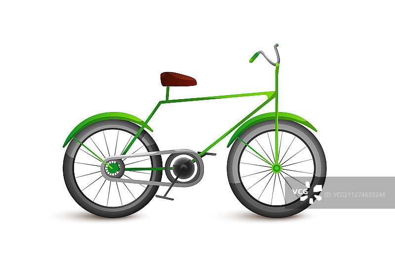 彩色卡通扁平风格自行车图片素材