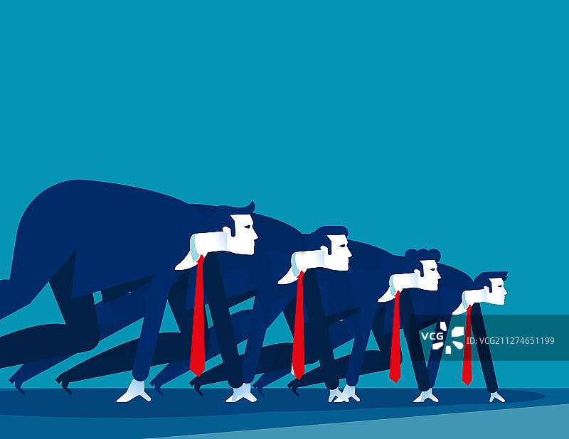 准备赛跑的商务人士图片素材