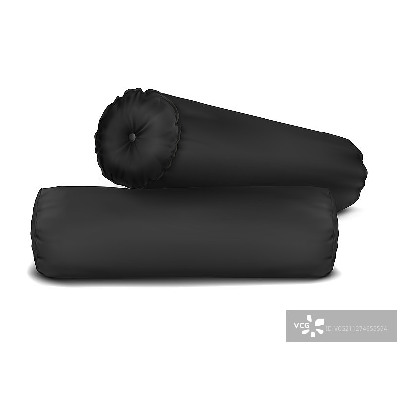 黑色枕头圆柱模型套装图片素材
