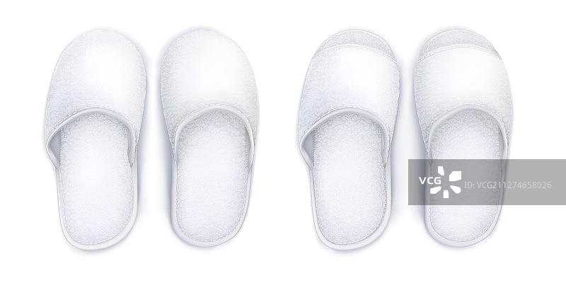 白色软拖鞋样机图片素材