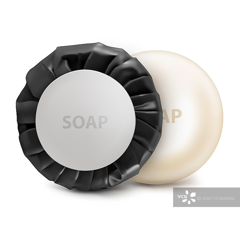 黑色圆形酒店香皂样机图片素材