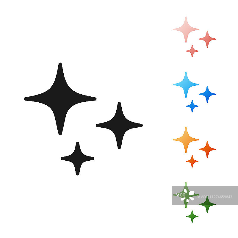 白色背景上的黑色流星图标图片素材