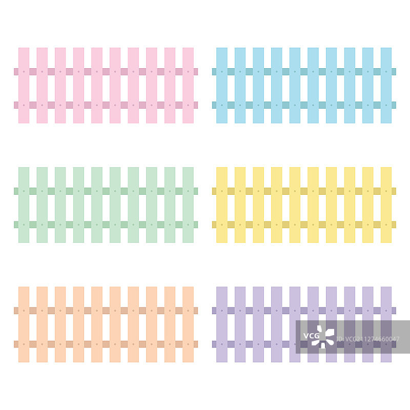 白色背景上的木栅栏图片素材