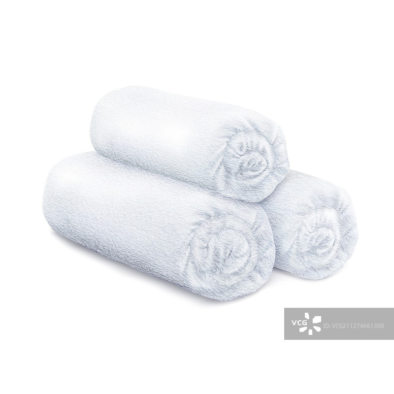 白色卷曲毛巾样机图片素材