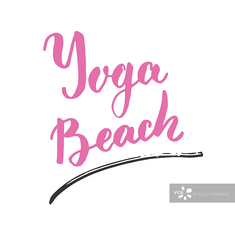 手绘瑜伽艺术字标签图片素材