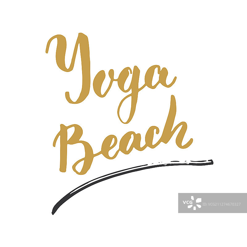 手绘瑜伽艺术字标签图片素材
