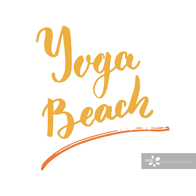 手绘瑜伽艺术字标签图片素材