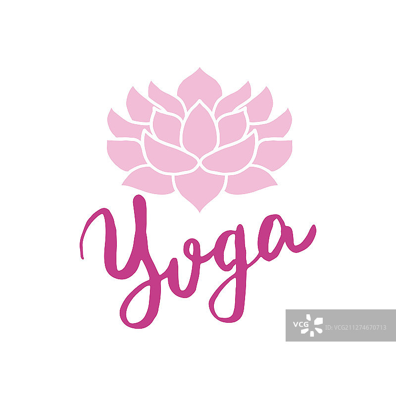 手绘瑜伽标签图片素材