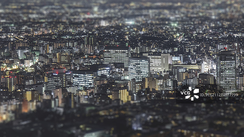 东京微缩城市夜景图片素材