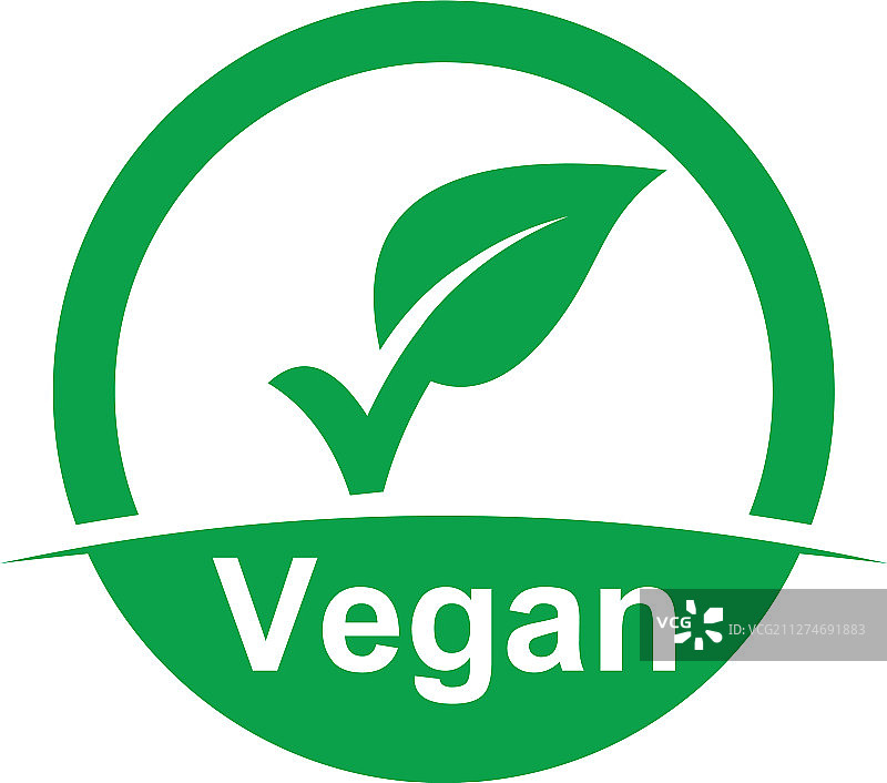 白色背景上的纯素食品符号图标图片素材