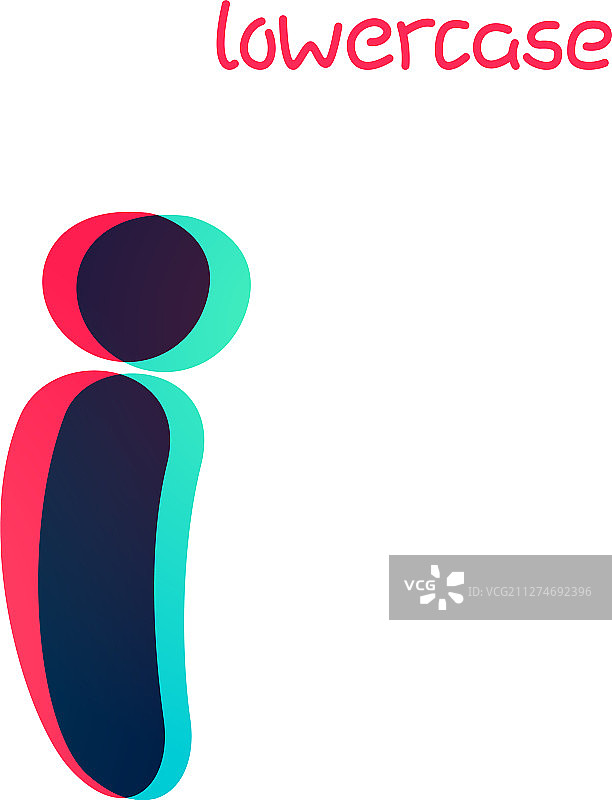 重叠渐变小写字母i标志图片素材