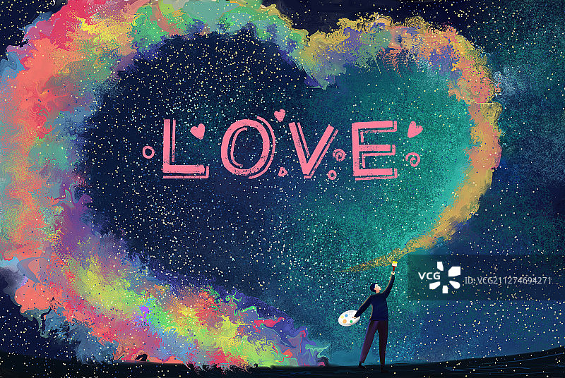 在空中画了一个爱心图片素材