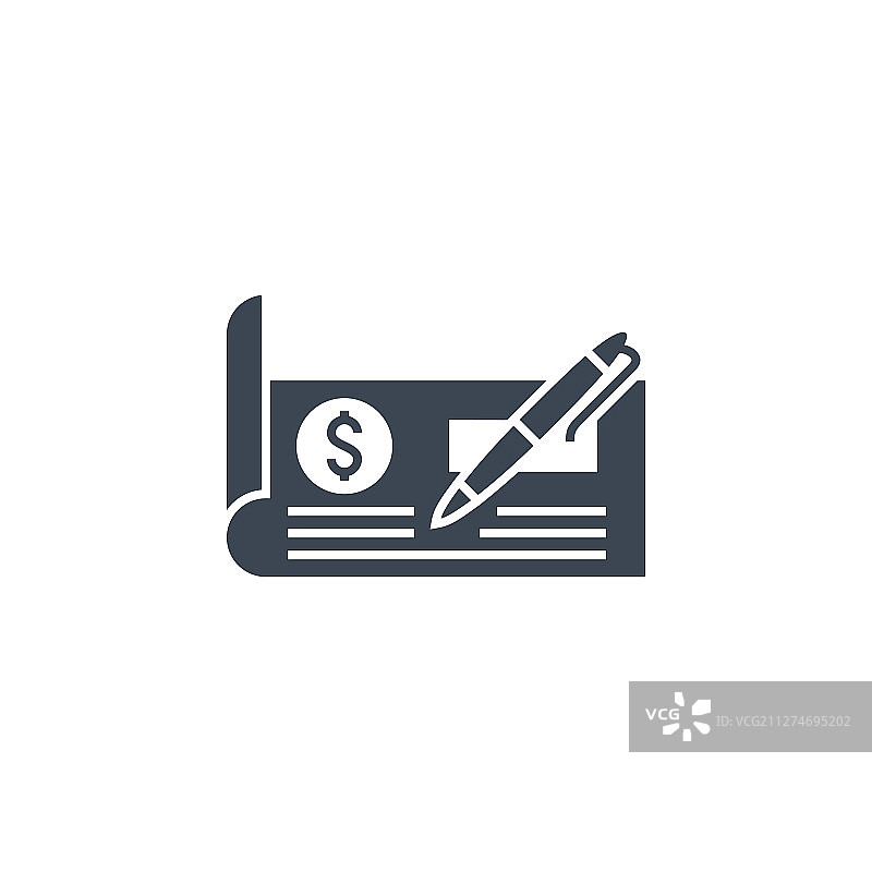 银行支票字形图标图片素材