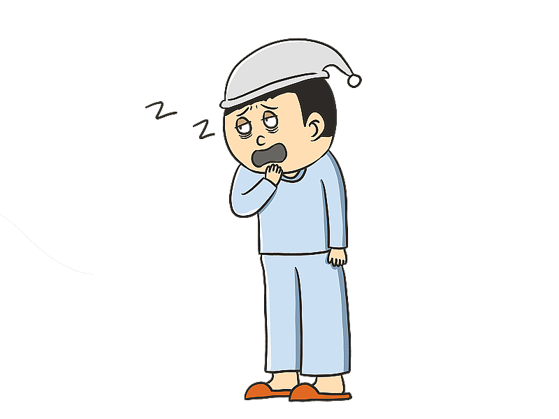 元素：失眠穿睡衣的男子图片素材