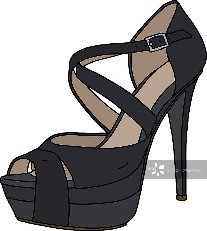 黑人妇女高跟鞋上的绑带鞋图片素材