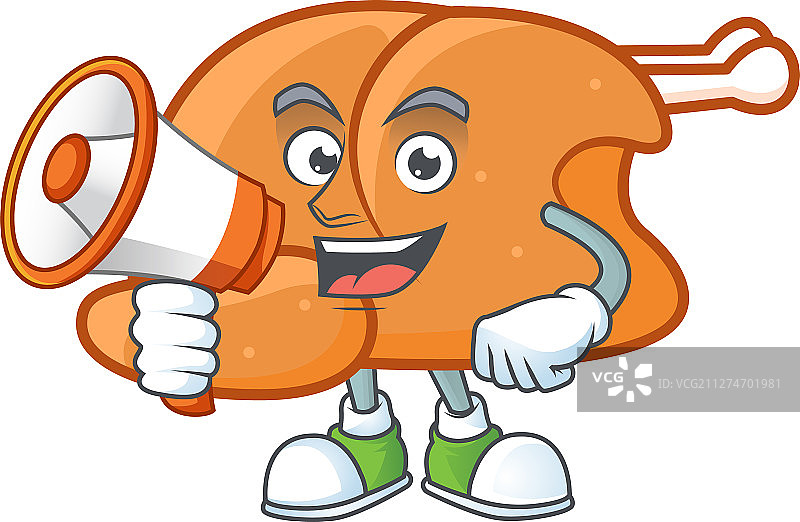 烤火鸡美食卡通形象图片素材