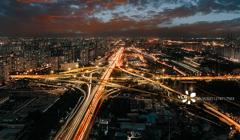 落霞北京四惠桥图片素材