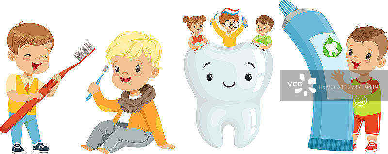 儿童呵护牙齿刷牙图片素材