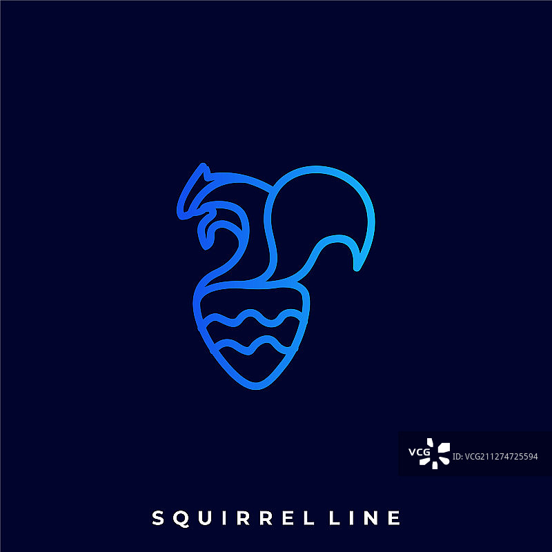 松鼠线条艺术设计模板图片素材
