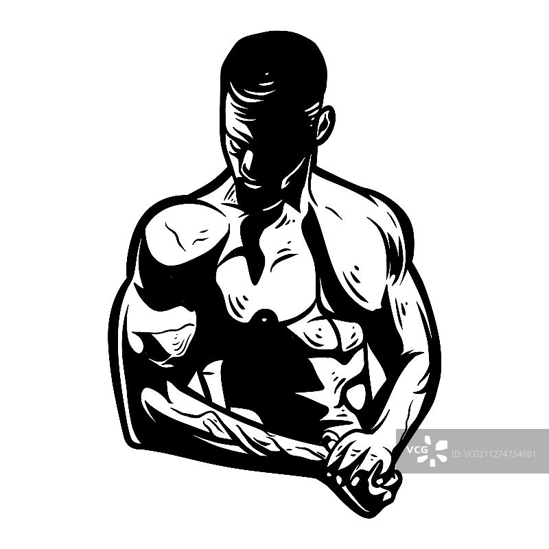 为俱乐部团队展示肌肉的健美男士图片素材