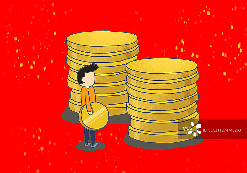 插画：经济收益小人图片素材