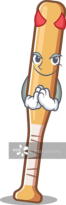 卡通棒球棒与魔鬼角色图片素材