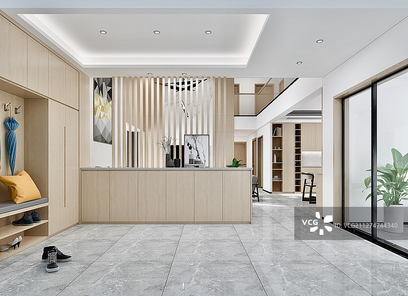 现代客厅入户玄关图片素材