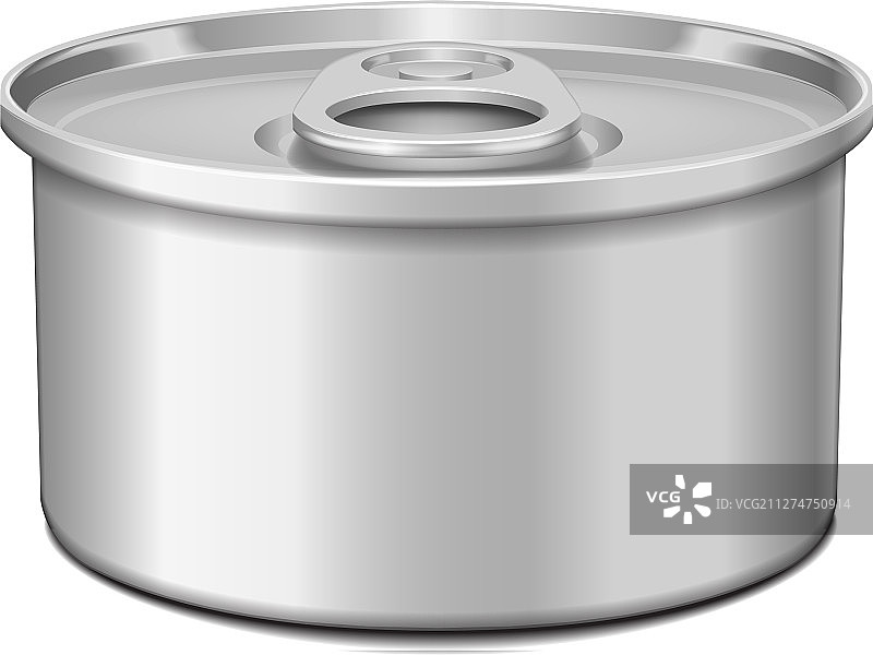 带开启器的低矮马口铁罐包装图片素材