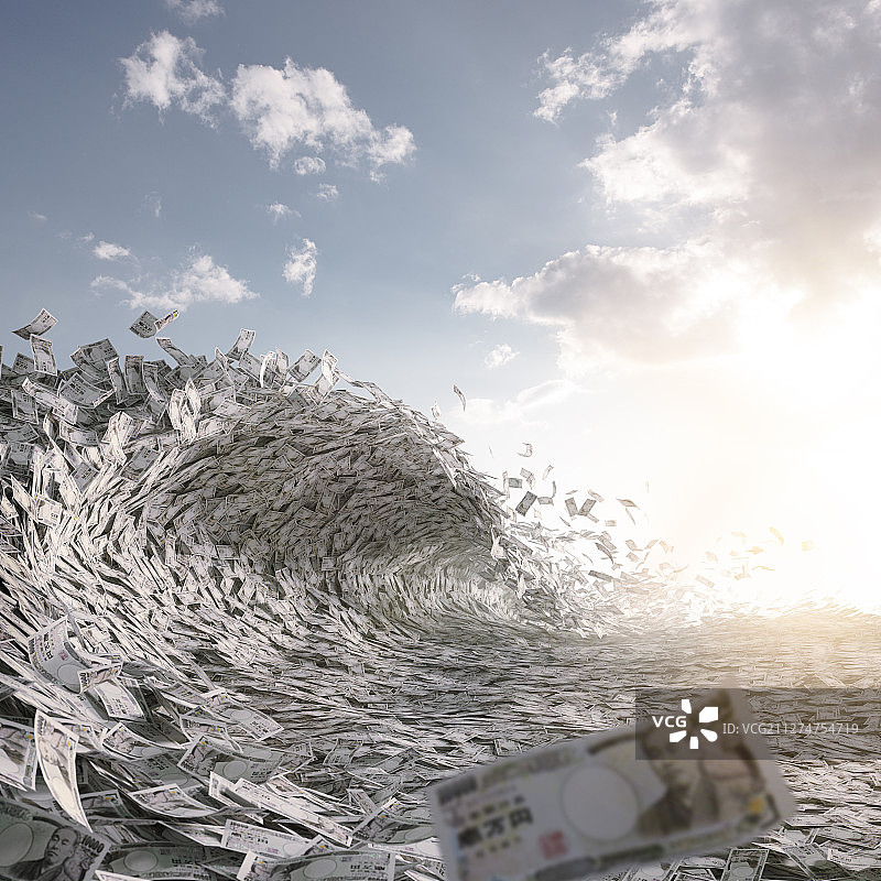 日元构成的海浪图片素材