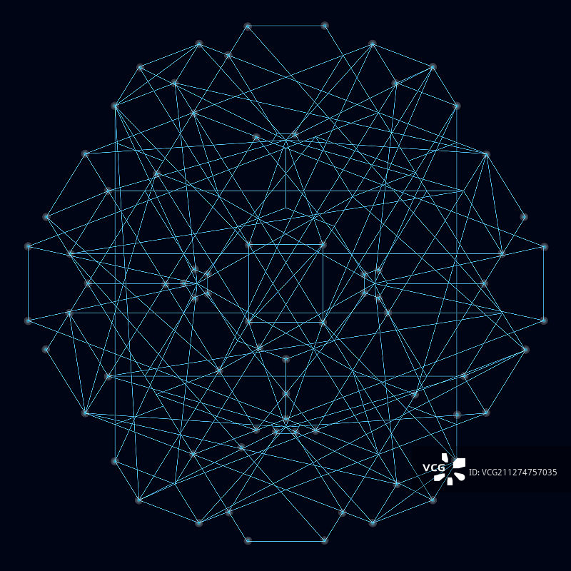 蓝色抽象几何形状线条图片素材