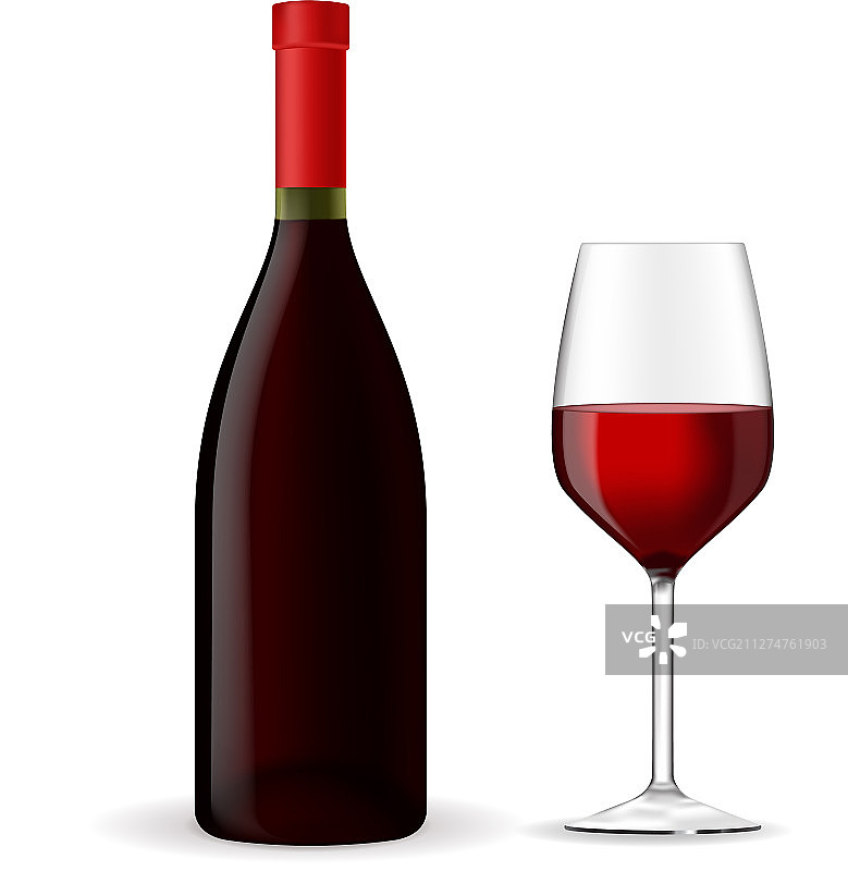 红酒瓶和玻璃杯图片素材