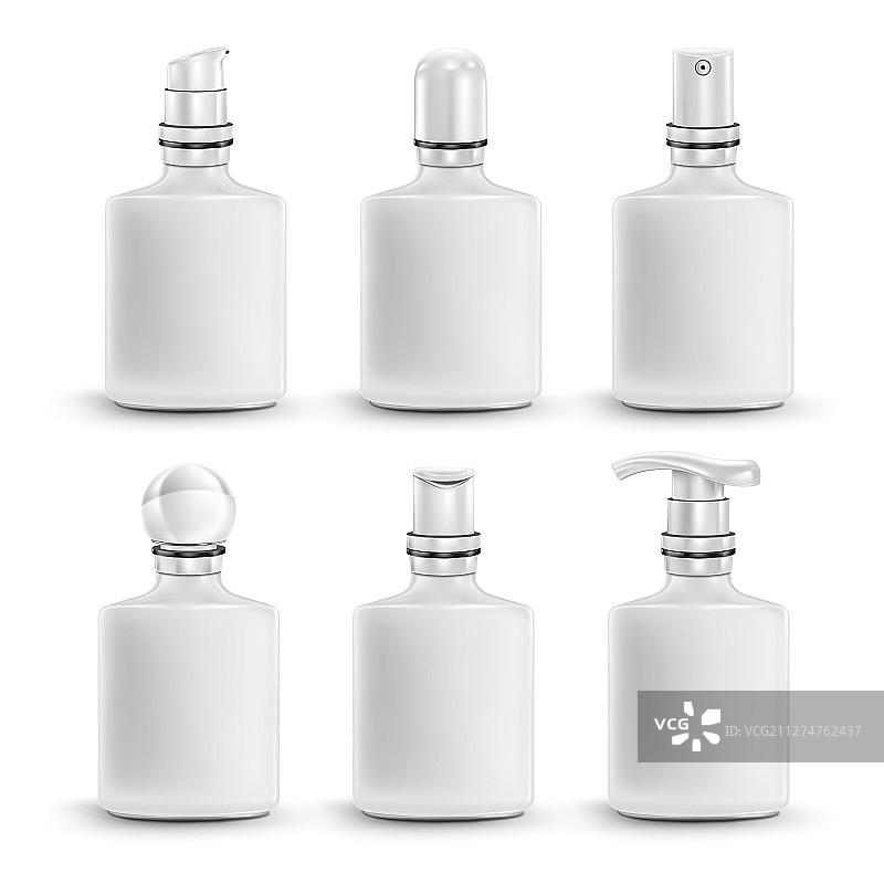白色矩形迷你小瓶套装样机图片素材