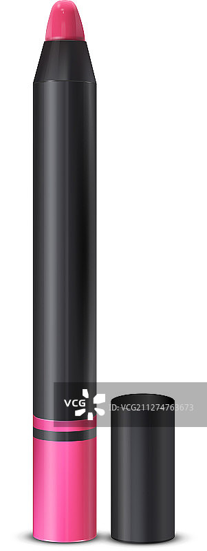 白色背景上的黑色唇膏特写图片素材