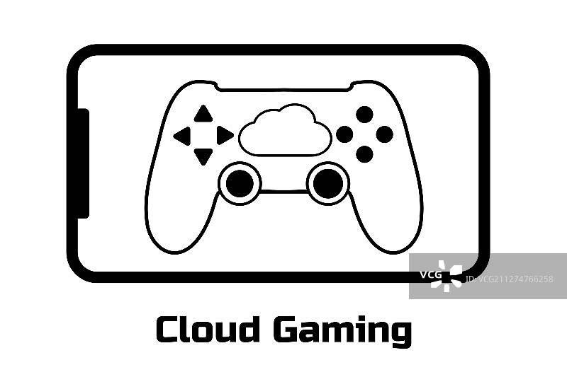 云游戏概念现代智能手机图片素材